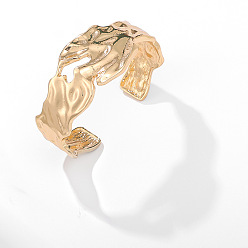 Золотой Фактурные и эффектные браслеты-манжеты из сплава для женщин, самородки, золотые, внутренний диаметр: 2.36 дюйм (6 см)