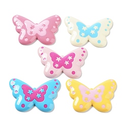 Mixed Color Opaque Resin Cabochons, Butterfly, Mixed Color, 26x37.5x4mm
