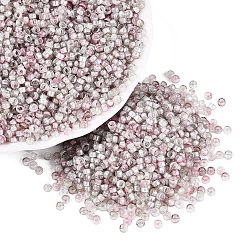 Pink Backlack Glasperlen, Rondell, Rundloch, rosa, 2.5x1.5 mm, Bohrung: 1~1.2 mm, ca. 25000 Stk. / Pfund