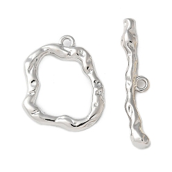 Платина Латуни Переключить застежками, без кадмия и без свинца, стойки покрытие, долговечный, платина, 18x14x2 мм, отверстие : 1.2 мм