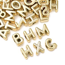 с Золотистым Покрытием Uv акриловые покрытия бусины, буквы, с золотым покрытием, 19~19.5x14~19x12.5 мм, отверстие : 6.2 мм