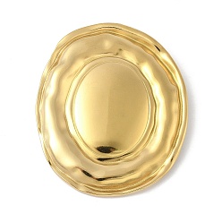 Настоящее золото 18K 304 из нержавеющей стали большие кулоны, ионное покрытие (ip), овальный шарм, реальный 18 k позолоченный, 55x46x6.5 мм, отверстие : 5.5x3 мм