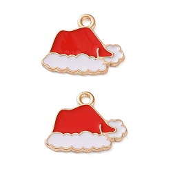 Hat Подвески из эмали и сплава, Новогодняя тема, золотой свет, шляпа, 14.5x18x1.2 мм, отверстие : 1.8 мм