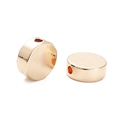 Настоящее золото 14K Рейка из латунной проставки, плоско-круглые, реальный 14 k позолоченный, 8x3 мм, отверстие : 1.4 мм