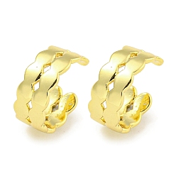 Настоящее золото 18K Латунные серьги-каффы для женщин, реальный 18 k позолоченный, 10.5x4.5 мм