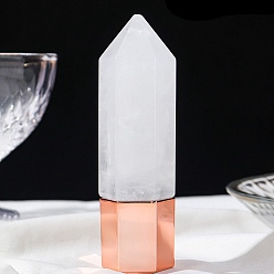 Quartz Crystal Hexagonal Prism Natural Quartz Crystal Roller Ball Bottles, Essential Oil Bottles, 2.5x2.5x9.3cm