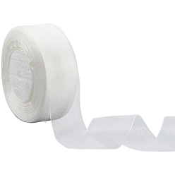 (404) Непрозрачное AB Кислое яблоко 1 рулоны прозрачной органзовой ленты, широкая лента для украшения на свадьбе, цветочный белый, 1-1/2 дюйм (38 мм), около 50.00 ярдов (45.72 м) / комплект