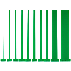 Зеленый 10шт. 10 стили акриловых линеек для переплета книг, переплетные принадлежности, зелёные, 200x19.5~39.5x3 мм, штифты : 2.8~29.5 мм, 1 шт / стиль