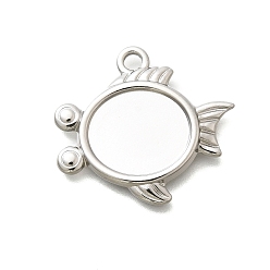 Нержавеющая Сталь Цвет 304 Настройки кабошон из нержавеющей стали кулон, рыба, цвет нержавеющей стали, лоток : 14.5x12.5 мм, 23.5x25.5x2 мм, отверстие : 2.5 мм