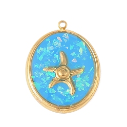 Морская звезда 304 подвески из нержавеющей стали, с эмалью и пайетками, золотые, морская звезда, 25x19x3 мм, отверстие : 1.4 мм