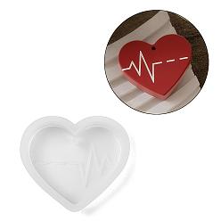 Сердце DIY силиконовые формы кулон, формы для литья смолы, для уф-смолы, изготовление изделий из эпоксидной смолы, белые, сердце, 57x63x12.5 мм, отверстие : 3 мм