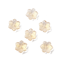 Папайя Оранжевый Стеклянные бусины, снежинка, два тона, papayawhip, 10x11x3.5 мм, отверстие : 1.4 мм