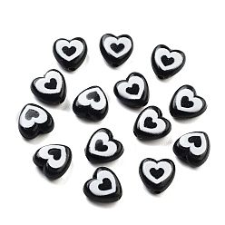 Черный Непрозрачные акриловые бусины, сердце, чёрные, 8.5x8.5x4 мм, отверстие : 1 мм