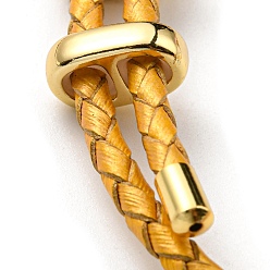 Vara de Oro Pulseras de cuero trenzado del cordón, pulsera ajustable, vara de oro, diámetro interior: 5/8~2-7/8 pulgada (1.5~7.3 cm)