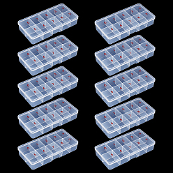 Белый Дым 10шт. 10 пластиковые контейнеры для хранения гранул с сеткой, прямоугольные, серый, 18x9.15x3.3 см, Внутренний диаметр: 4.15x3.2 cm