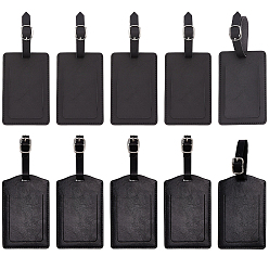 Черный 10шт. 2 стили кожаных багажных бирок, прямоугольные, чёрные, 110~215 мм, 5 шт / стиль