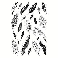 Перо Прозрачные силиконовые штампы, для diy scrapbooking, фотоальбом декоративный, изготовление карт, штампы, перо рисунок, 16x11 см