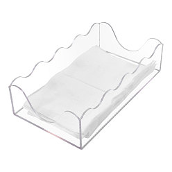 Прозрачный 1акриловый контейнер для хранения салфеток, с силиконовой круглой наклейкой, прозрачные, 130x230x60 мм, внутренний диаметр: 124x224 мм