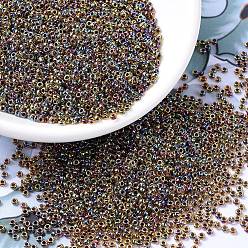 (RR357) Root Beer Lined Light Topaz AB MIYUKI Round Rocailles Beads, Japanese Seed Beads, (RR357) Root Beer Lined Light Topaz AB, 11/0, 2x1.3mm, Hole: 0.8mm, about 1100pcs/bottle, 10g/bottle