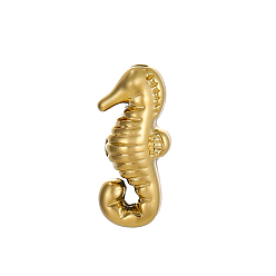Sea Horse 304 из нержавеющей стали бусы, реальный 14 k позолоченный, ионное покрытие (ip), морской конек, 11x5 мм