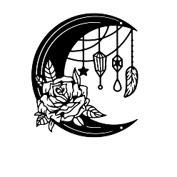 Луна Железные настенные художественные украшения, для парадного крыльца, гостинная, кухня, матовый стиль, луна, 250x215x1 мм