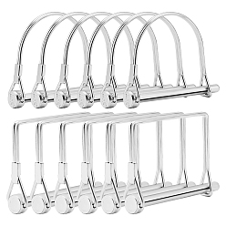 Platinum Carbon Steel Wire Lock Pins, Rectangle & D Shape, Platinum, 56.5x88x15.5mm, 62.5x78.8x11.5mm, 12pcs/set