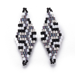 Разноцветный Японский бисер miyuki & toho ручной работы ссылки, Ткацкий станок, ромб, красочный, 40~41.5x16~16.7x1.7~1.8 мм, отверстие : 1.4~1.5 мм