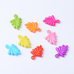(52) Непрозрачная лаванда Непрозрачные акриловые подвески, лист, разноцветные, 32x22x6 мм, Отверстие : 3 мм , около 270 шт / 500 г
