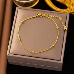 Плоский Круглый Браслеты из сплава нержавеющей стали с подвесками, украшения для женщин, золотые, плоско-круглые, 8-1/4 дюйм (210 мм)