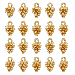 Без Покрытия Латунные подвески, шишка, сырой (без покрытия), 12x7.5x7 мм, отверстие : 1.5 мм, 20 шт / коробка