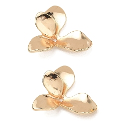 Настоящее золото 18K Латунной шариковой крышкой, цветок, реальный 18 k позолоченный, 23x26x6.5 мм, отверстие : 1.4 мм