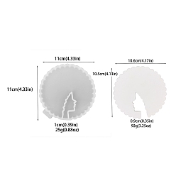 Круглые Подставка для подставок своими руками, пищевая силиконовая форма, формы для литья смолы, для уф-смолы, изготовление изделий из эпоксидной смолы, белые, круглые, 110x10 мм
