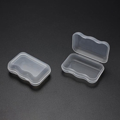 Claro Contenedores de perlas de plástico, con tapa abatible, Rectángulo, Claro, 5.6x3.7x1.8 cm