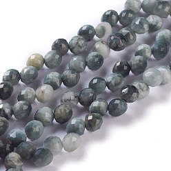 Eagle Eye Stone Natural Eagle Eye Stone  Beads Strands, Top Drilled, Faceted, Teardrop, 4~5mm, Hole: 0.9mm, about 88pcs/strand, 16.54 inch(42cm)