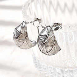 Нержавеющая Сталь Цвет 304 из нержавеющей стали серьги, c-образный, цвет нержавеющей стали, 18x13.5 мм