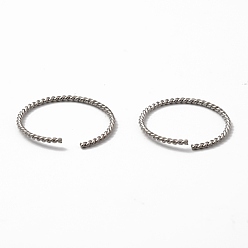 Edelstahl Farbe Anlaufgeschützt 304 offene Biegeringe aus Edelstahl, gesägt, verdreht, rund, Edelstahl Farbe, 18x1 mm, Innendurchmesser: 16.5 mm, ca. 180 Stk. / Beutel