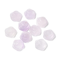 Аметист Натуральный аметист резные кабошоны, цветок, 14~14.5x14.5~15x6~6.5 мм