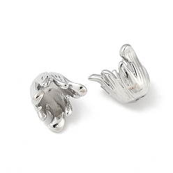 Платина Шапочки и конусы для бусин, латунные, цветок, платина, 9.5x10.5x10.5 мм, отверстие : 1.6 мм