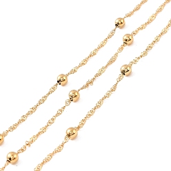 Золотой Ионное покрытие (ip) 304 сателлитные цепи из нержавеющей стали, с катушкой, пайки, золотые, 1.8x1.8x0.2 мм, около 32.81 футов (10 м) / рулон