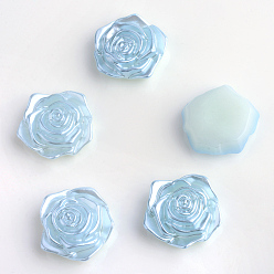 Аква Абс пластмассовые имитационные жемчужные кабошоны, цветок, вода, 17x17.5x6.5 мм , около 200 шт / мешок