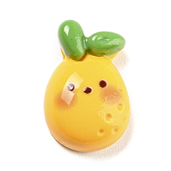 Золотистый Непрозрачная смола декодирует кабошоны, мини-мультяшные растения, лук-порей, золотые, 15.5x10x6 мм