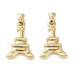 Golden 304 Stainless Steel Pendants, Eiffel Tower Charm, Golden, 24x15x3mm, Hole: 5.5x3mm