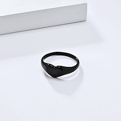 Черный Сердце 304 кольца из нержавеющей стали для женщин, чёрные, размер США 9 (18.9 мм)