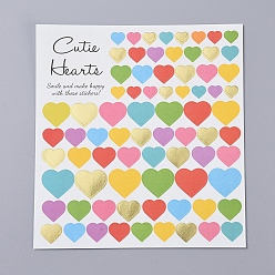 Heart Paper Decorations Stickers, DIY Handmade Scrapbook Photo Albums, Heart Pattern, 13.5x12.5x0.02cm