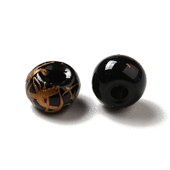 Black 6/0 Opaque Glass Seed Beads, Round Hole, Rondelle, Black, 4~4.5x3~4mm, Hole: 0.8~1.5mm