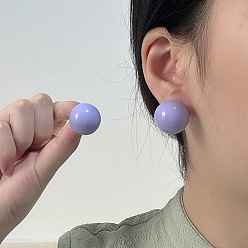 Лиловый Серьги сплава смолы, полукруглый, сирень, 21 мм