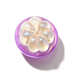 Mangosteen Гальваническое покрытие УФ-лампой непрозрачные фруктовые смоляные кабошоны, радужный, мангустин, 22.5x13.5 мм