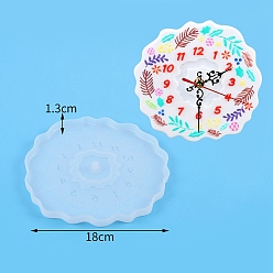 Clock DIY Silicone Molds, Resin Casting Molds, For UV Resin, Epoxy Resin Jewelry Making, White, Clock, 180x13mm