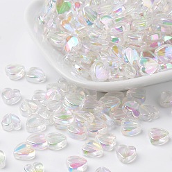Clear AB Transparent Acrylic Beads, Heart, Clear AB, 8x8x3mm, Hole: 1.5mm, about 2800pcs/500g