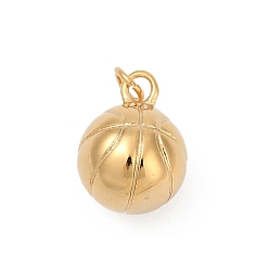 Basketball 316l хирургическая нержавеющая сталь, с целью перехода в кольце, реальный 18 k позолоченный, ионное покрытие (ip), баскетбол, 16.5x12.5 мм, отверстие : 3.2 мм